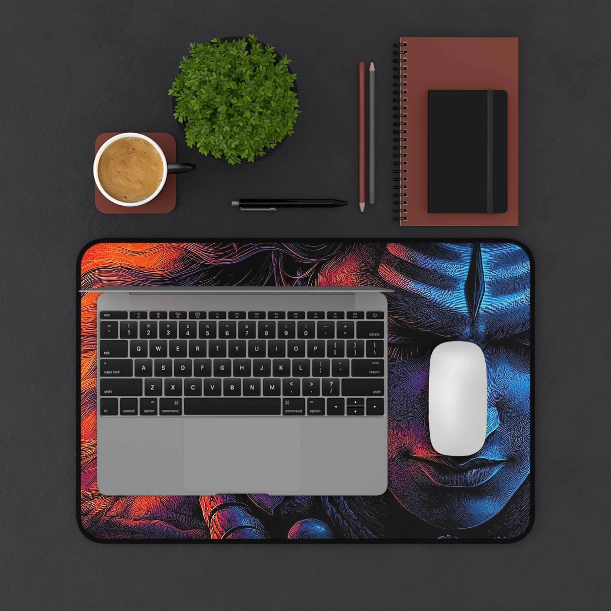 Shiva Desk Mat — Vibrant Meditative Office Mouse Pad