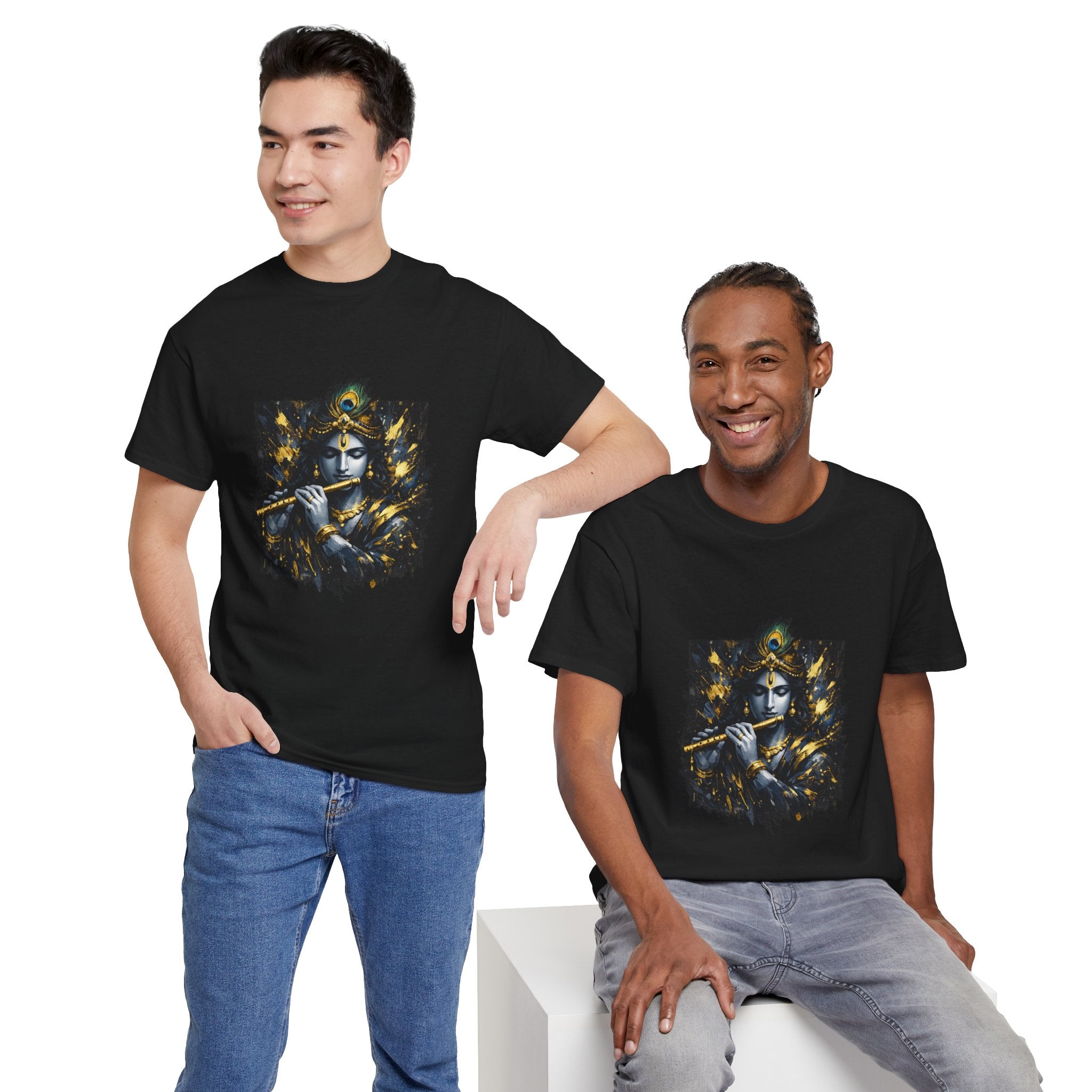 Krishna Black T-Shirt – Spiritual | Minimal Krishna