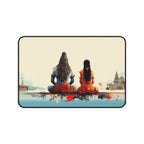 Meditative Shiva & Parvati Art Desk Mat - Office Desk Mat