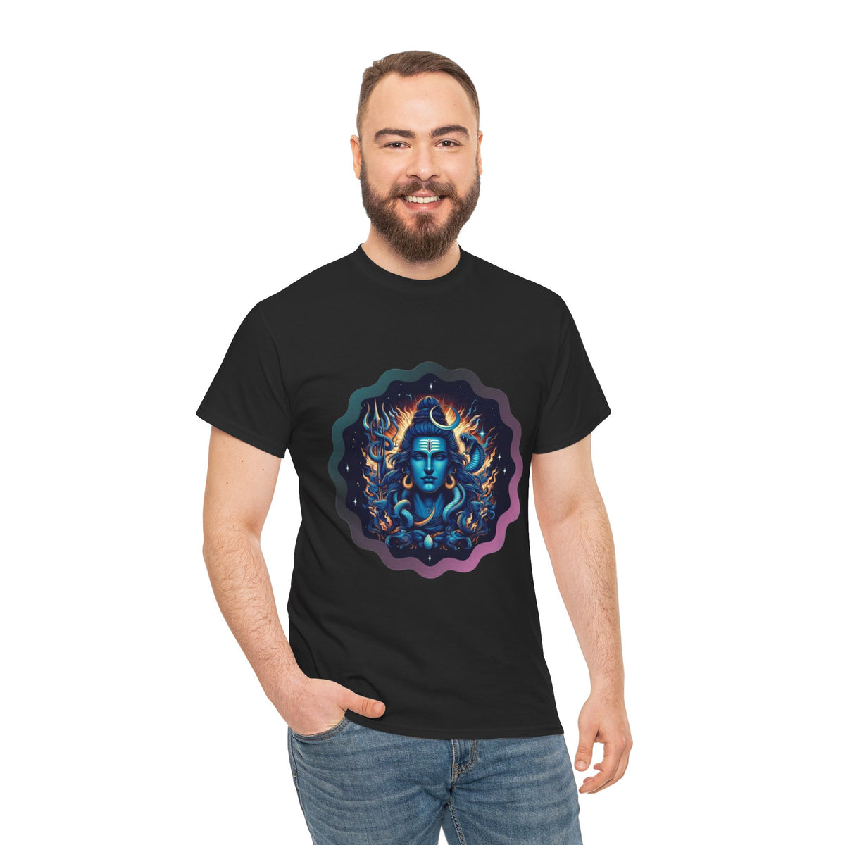 Lord Shiva Flame Graphic T-Shirt