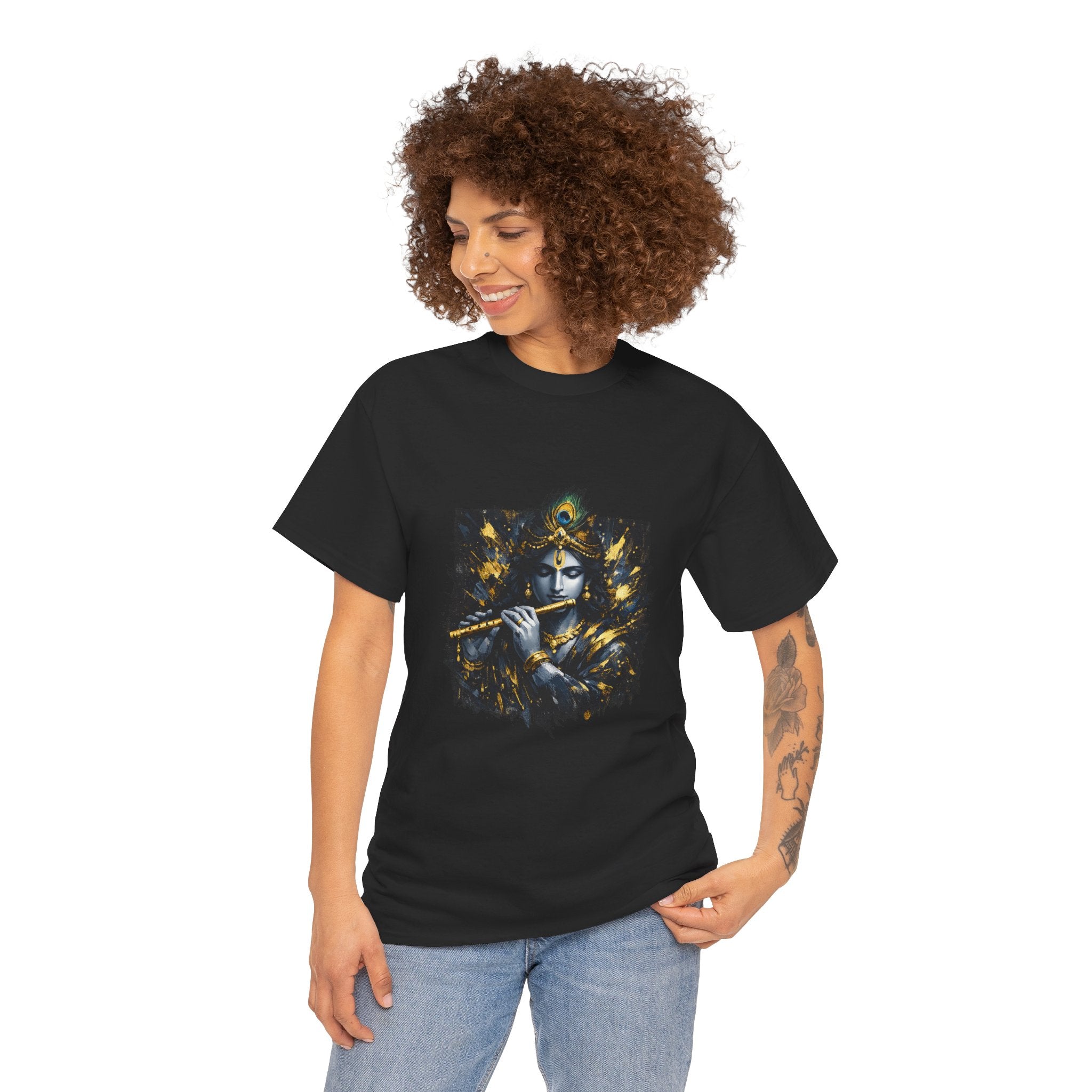Krishna Black T-Shirt – Spiritual | Minimal Krishna