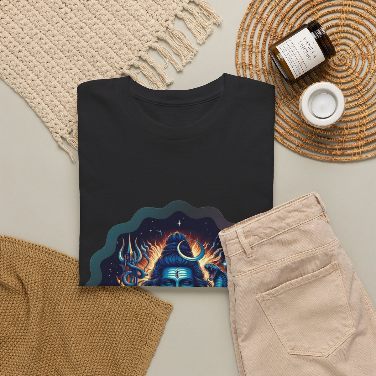Lord Shiva Flame Graphic T-Shirt