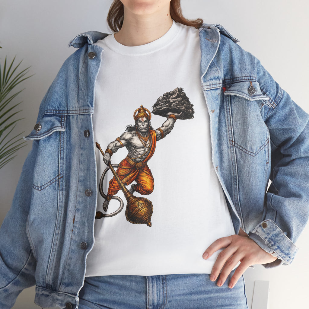 Hanuman Sanjeevani T-Shirt – Strength in Action & Devotion Design