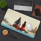 Meditative Shiva & Parvati Art Desk Mat - Office Desk Mat