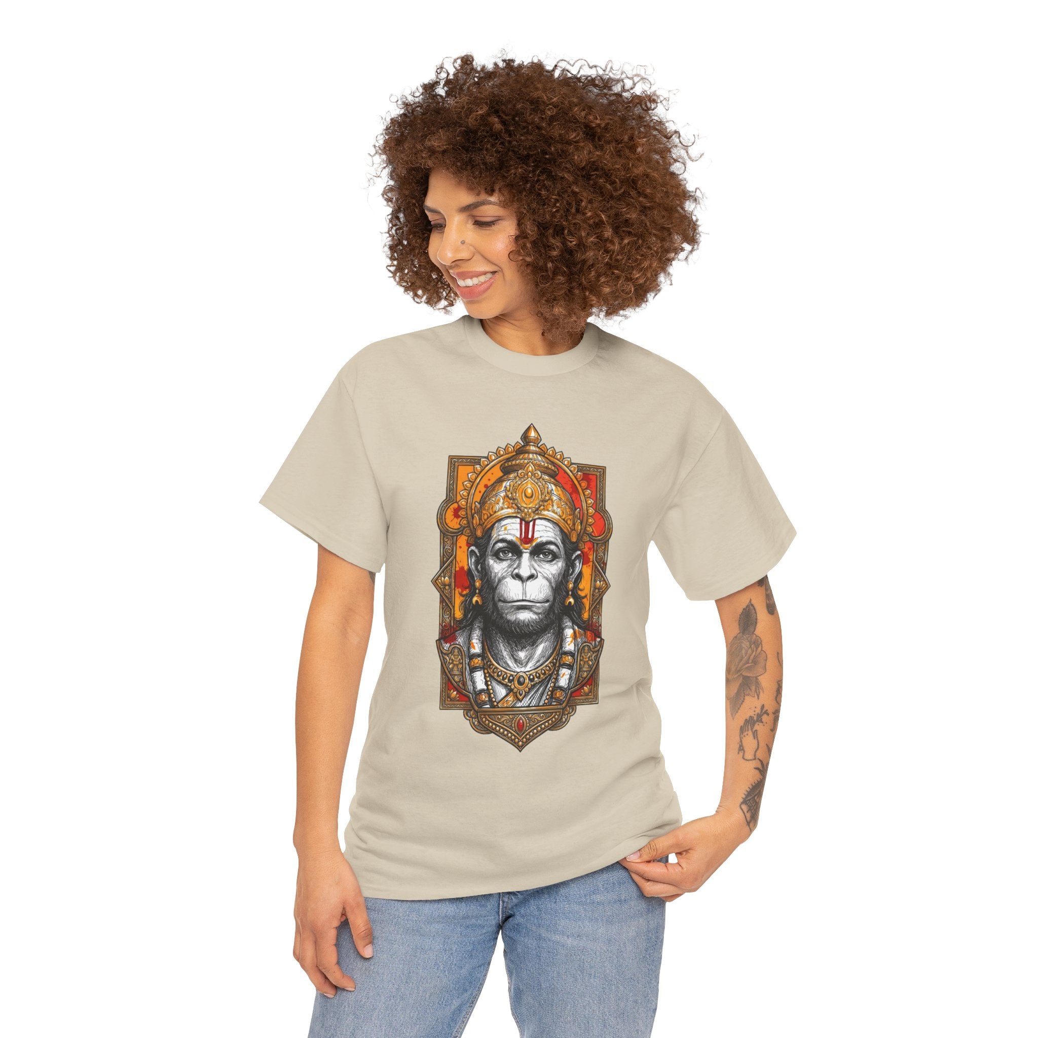 Hanuman The Watcher T-Shirt – Calm Strength & Inner Awareness Design