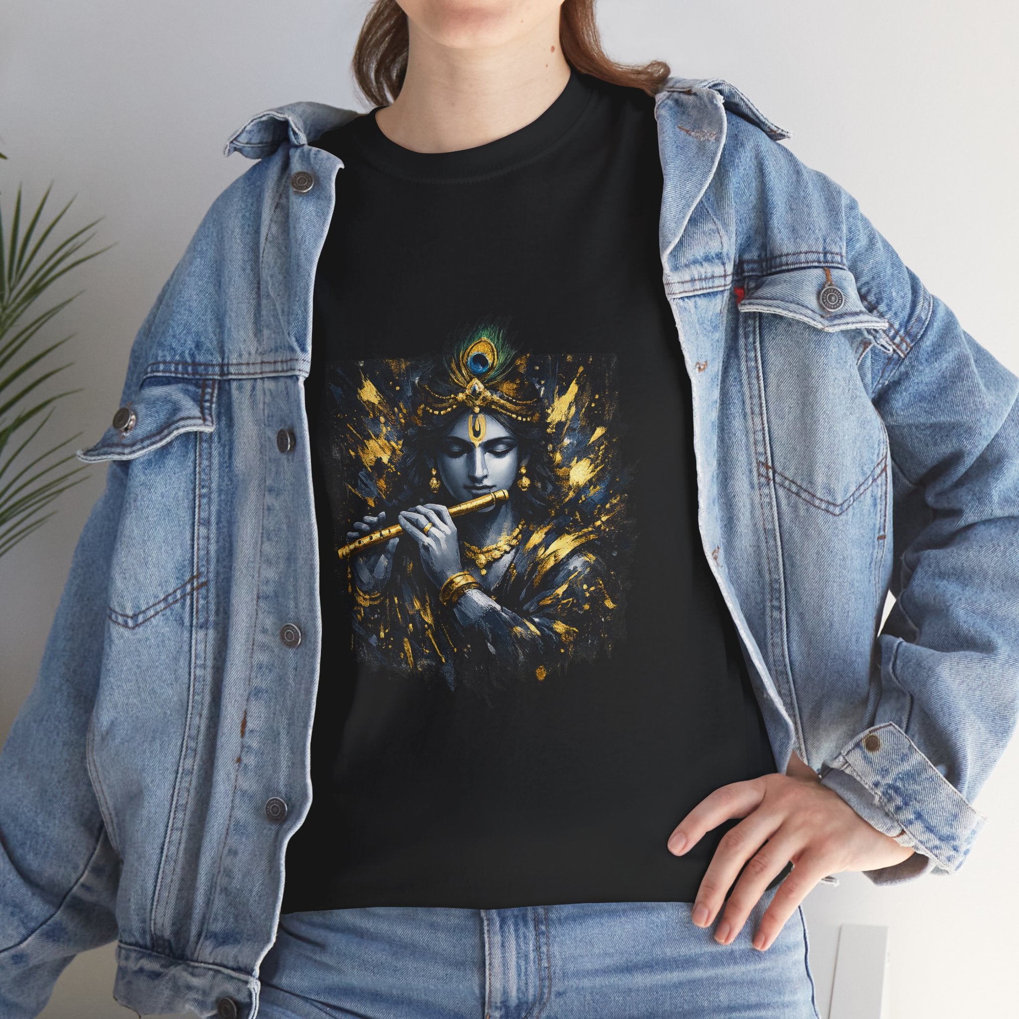 Krishna Black T-Shirt – Spiritual | Minimal Krishna