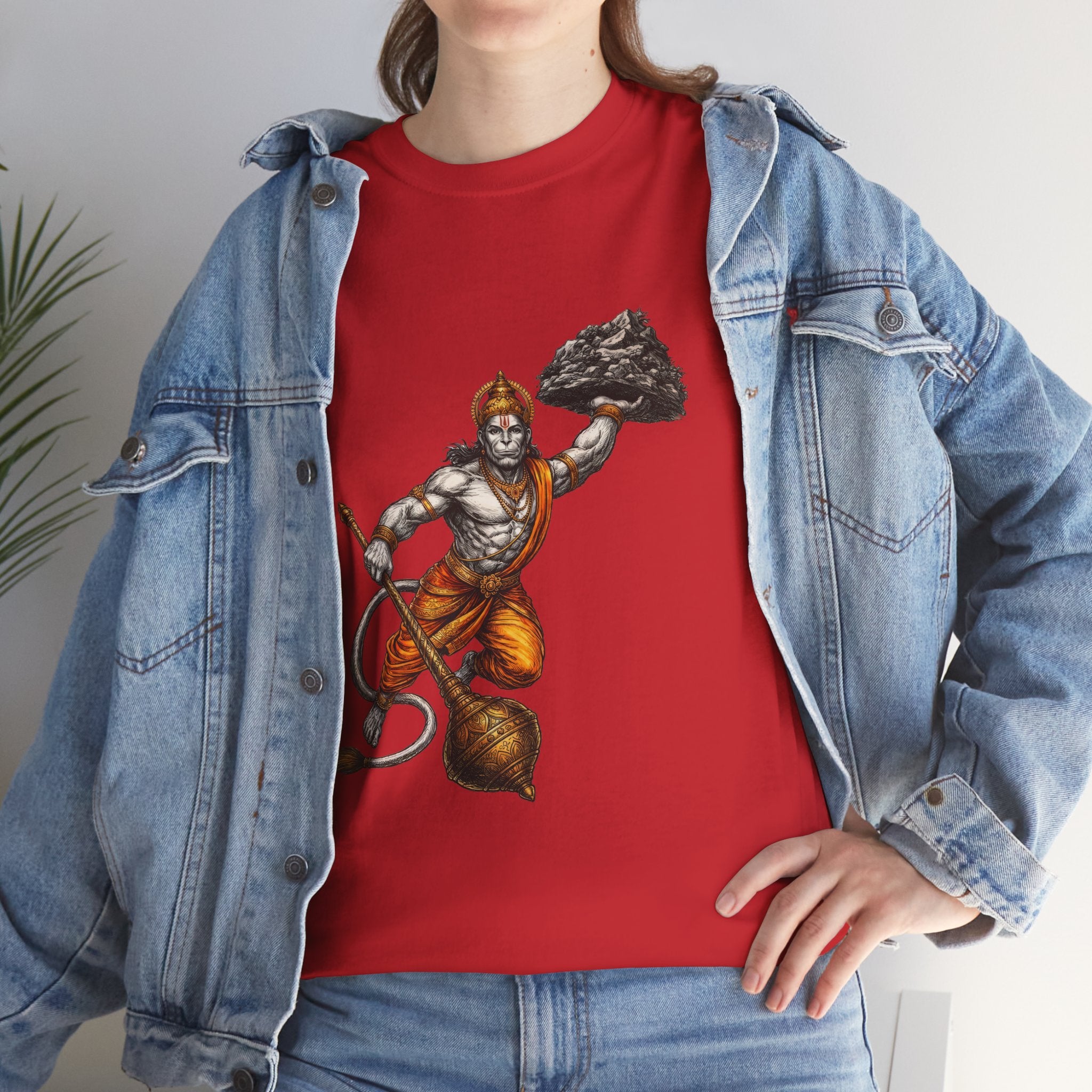 Hanuman Sanjeevani T-Shirt – Strength in Action & Devotion Design