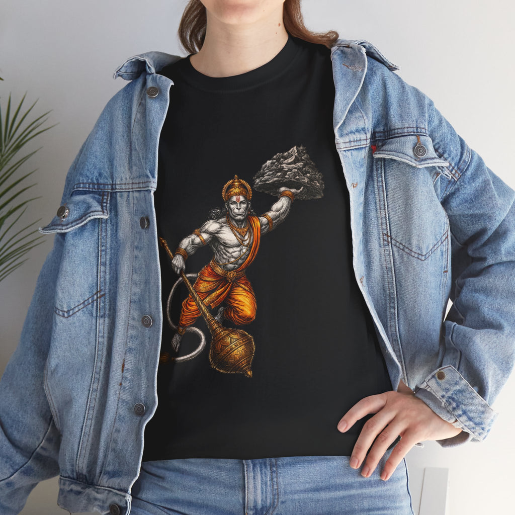 Hanuman Sanjeevani T-Shirt – Strength in Action & Devotion Design