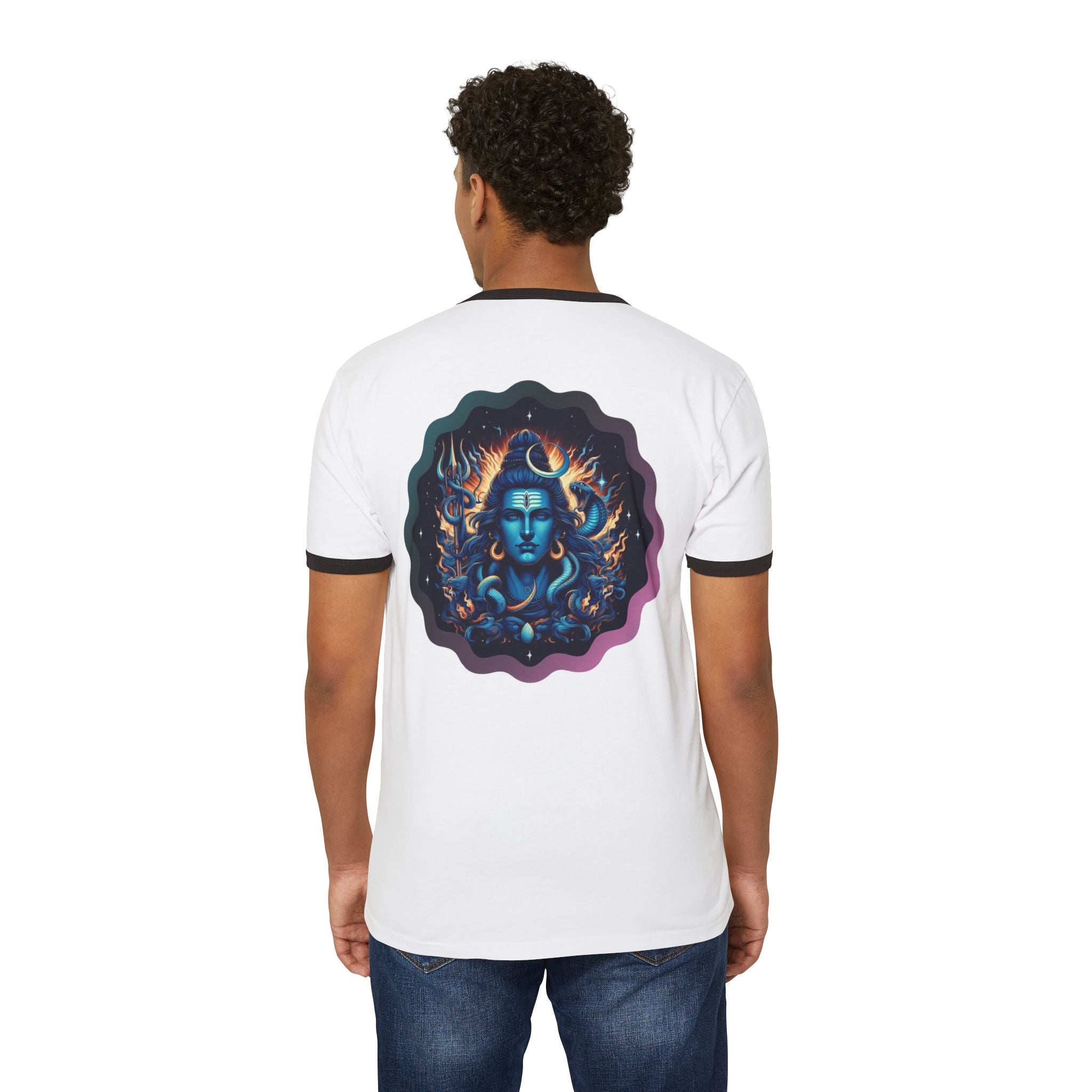 Lord Shiva Flame Ringer T‑Shirt