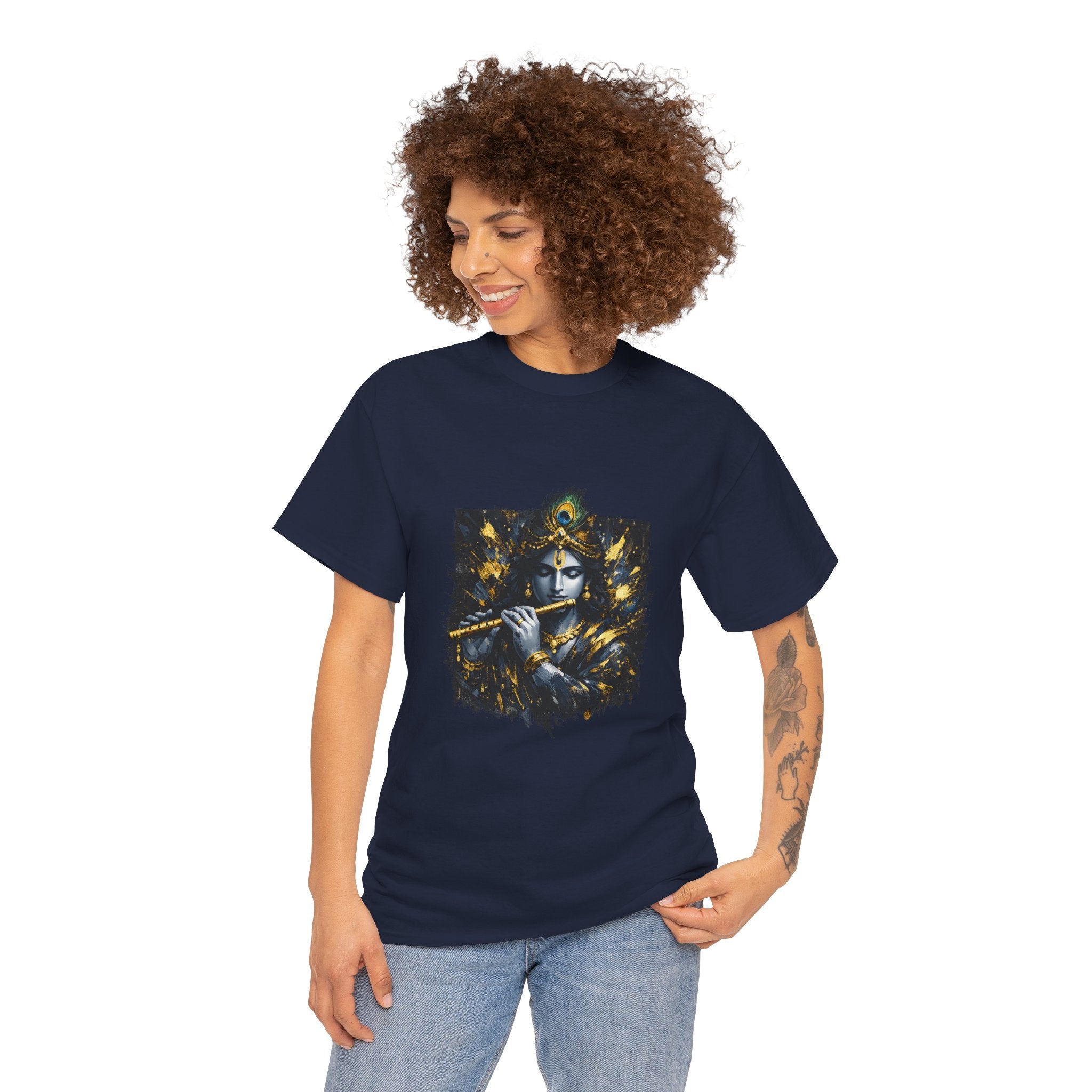 Krishna Black T-Shirt – Spiritual | Minimal Krishna