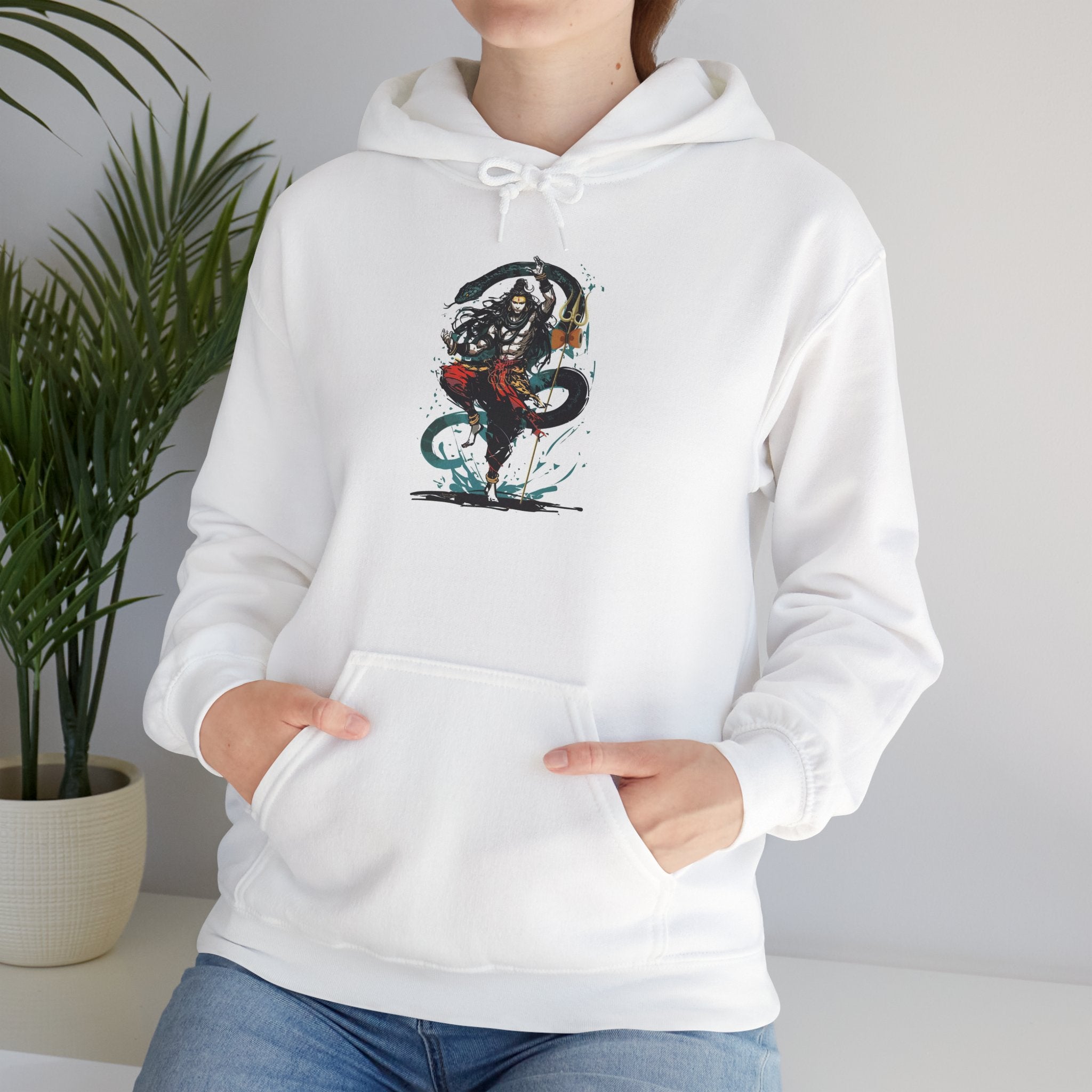 Shiva Movement White Pullover Hoodie