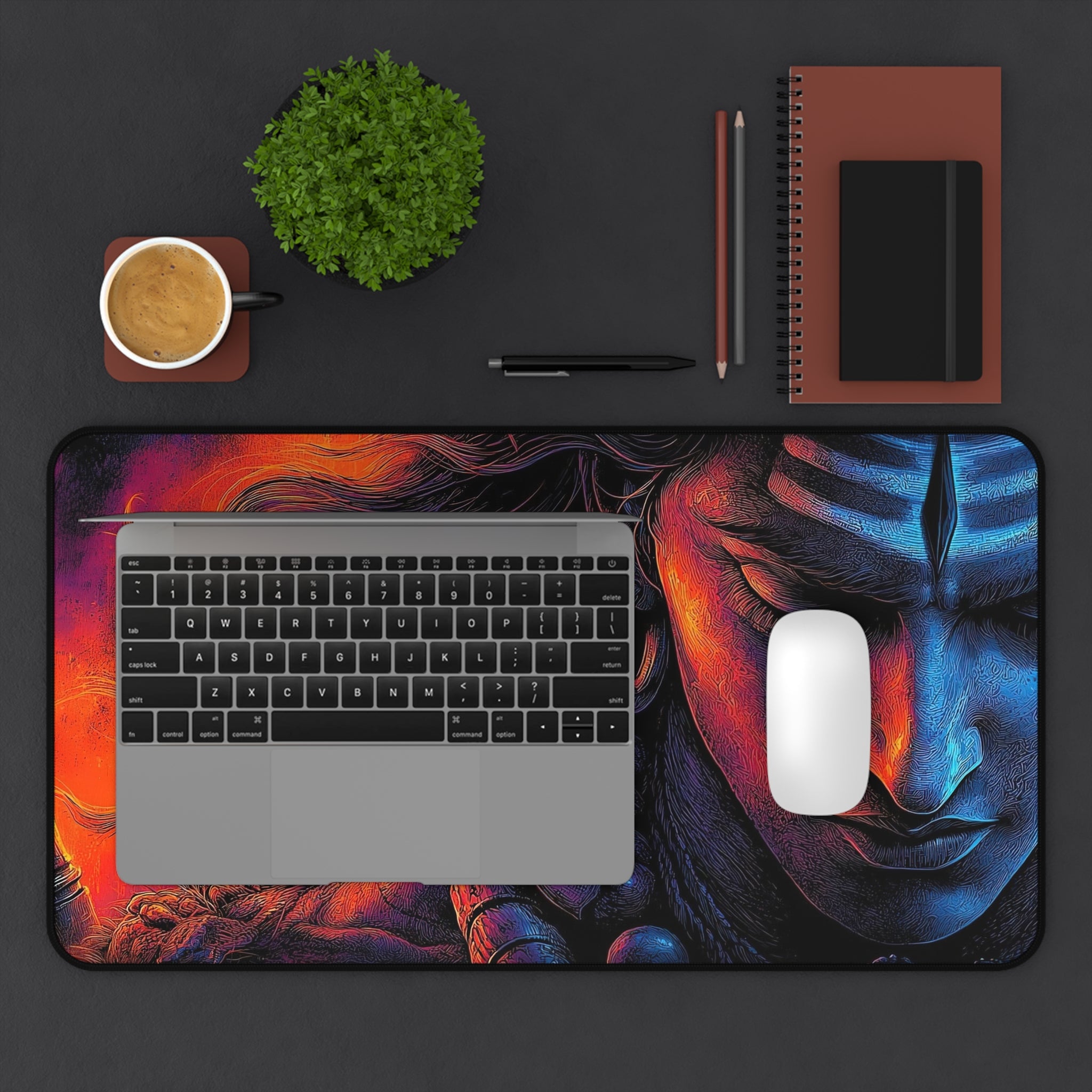 Shiva Desk Mat — Vibrant Meditative Office Mouse Pad
