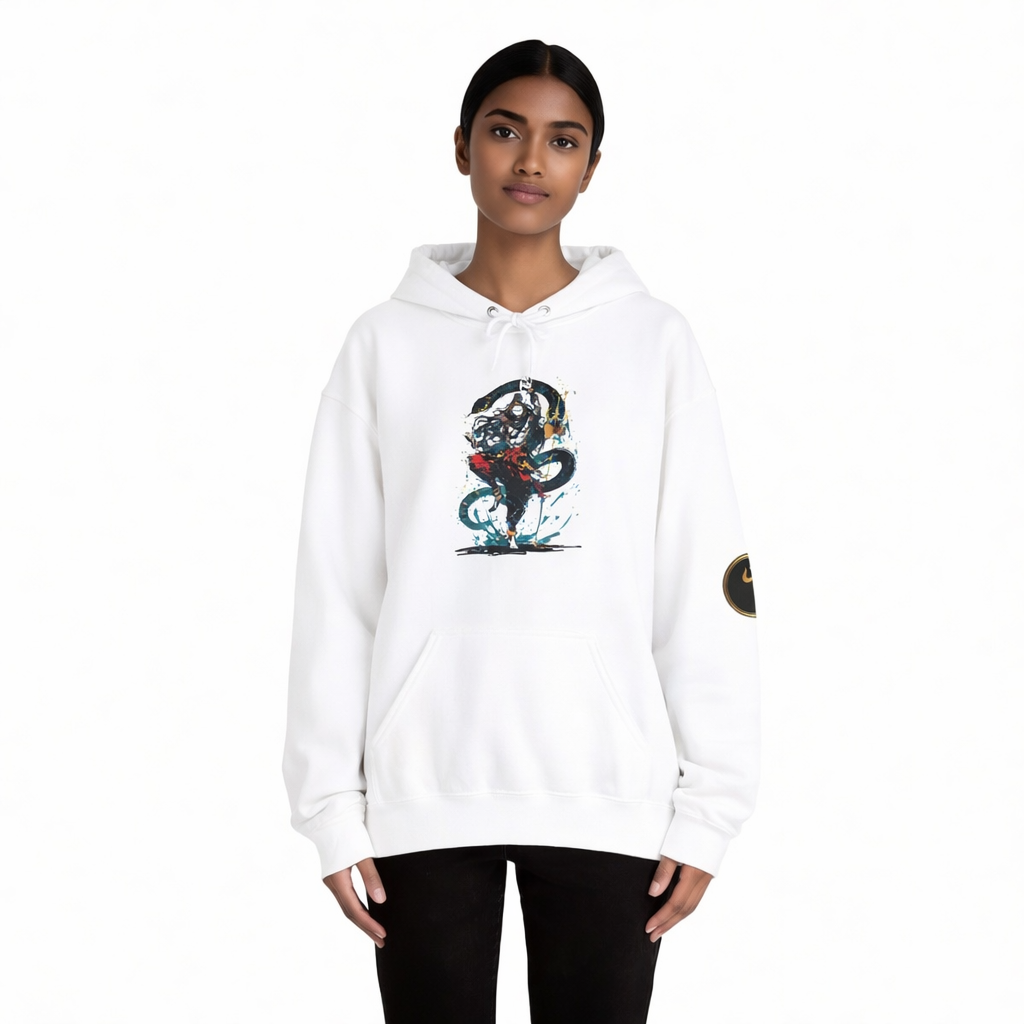 Shiva Movement White Pullover Hoodie