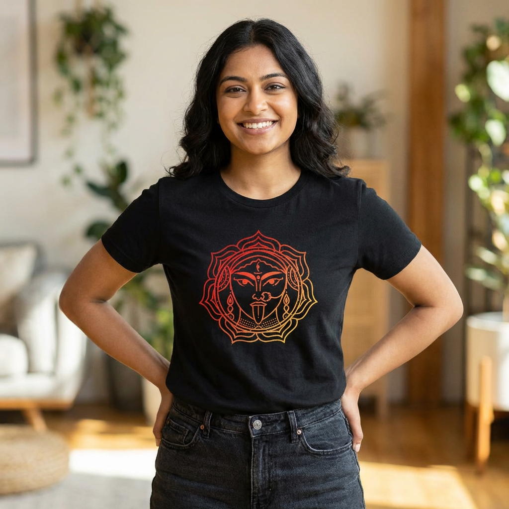 Devi Women’s T-Shirt – Shakti Goddess | “Protected by Divine” Spiritual Shirt