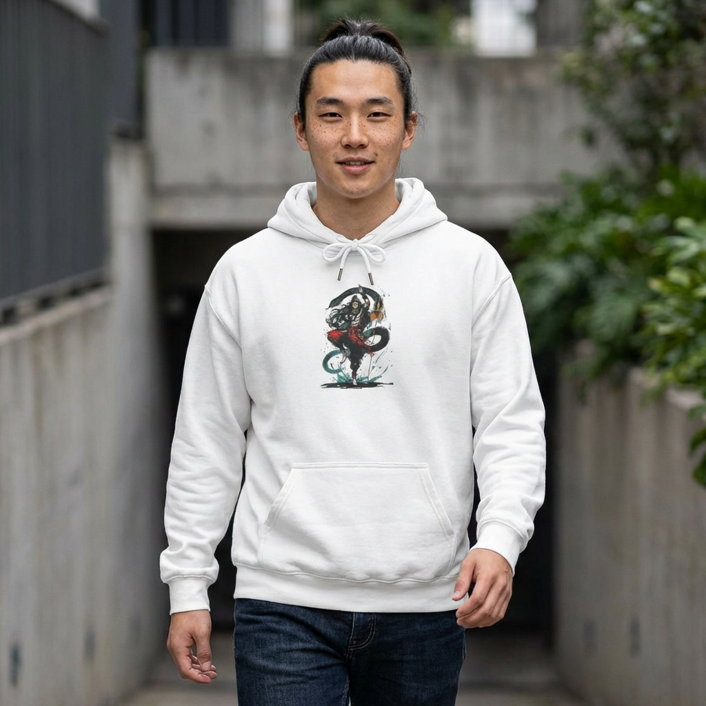 Shiva Movement White Pullover Hoodie