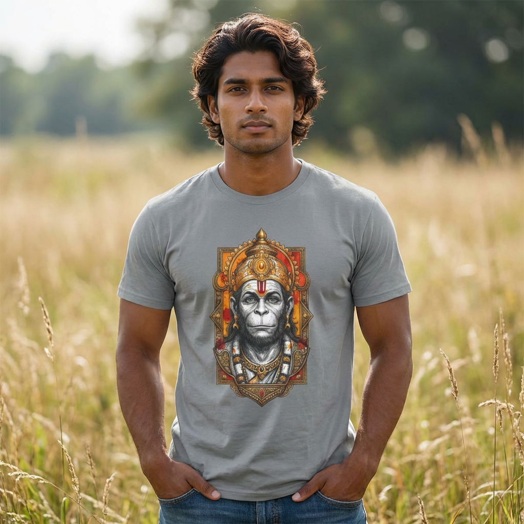 Hanuman The Watcher T-Shirt – Calm Strength & Inner Awareness Design