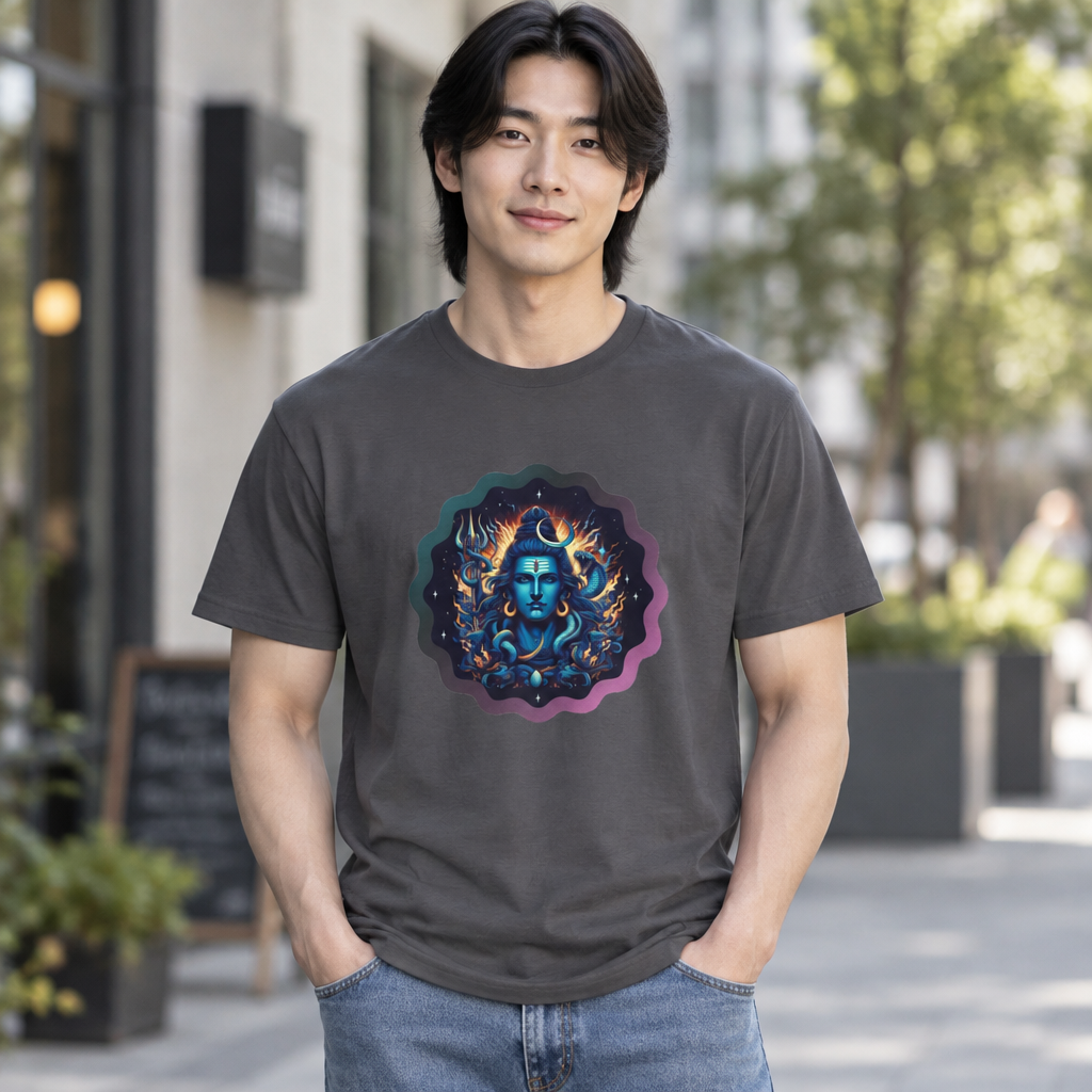 Lord Shiva Flame Graphic T-Shirt
