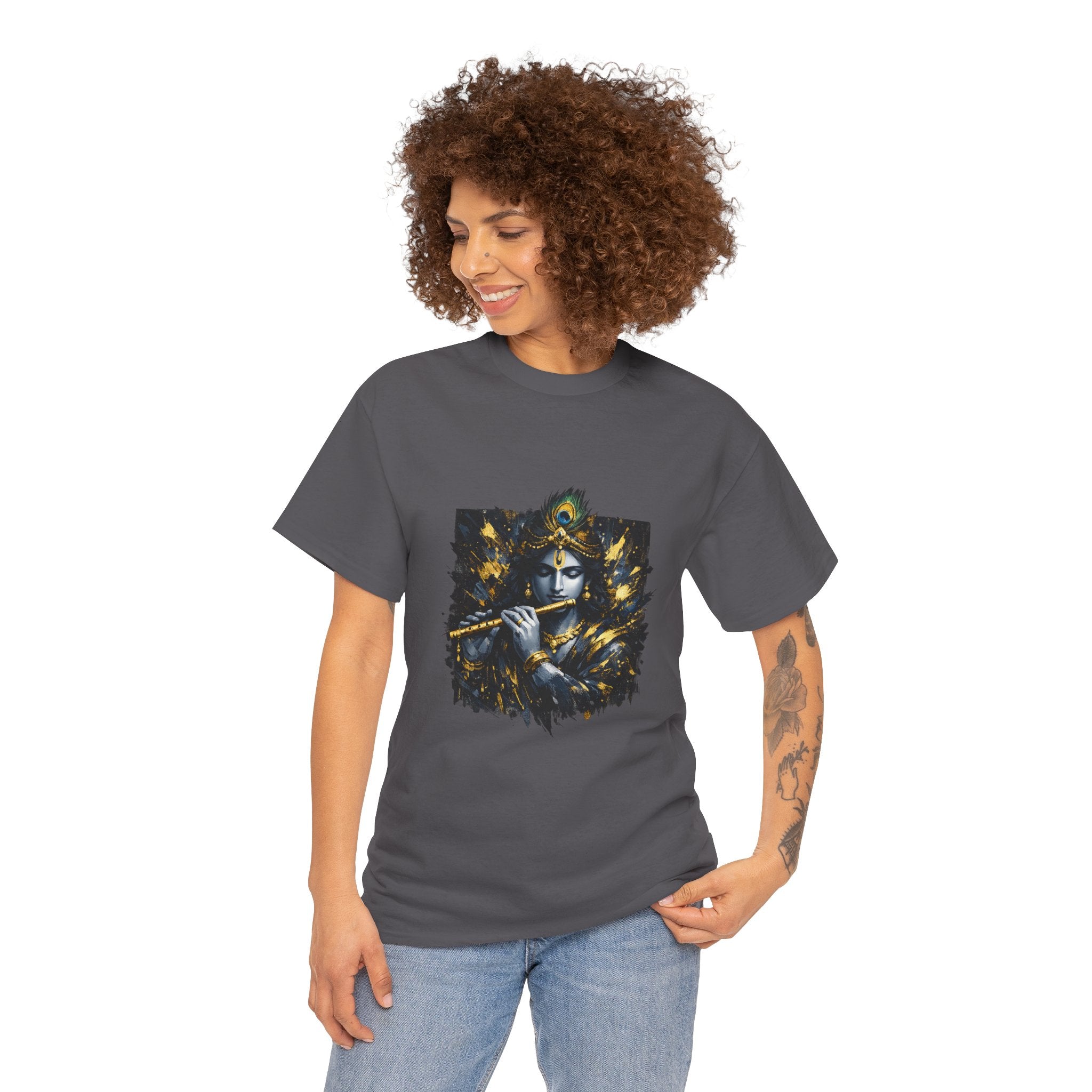 Krishna Black T-Shirt – Spiritual | Minimal Krishna