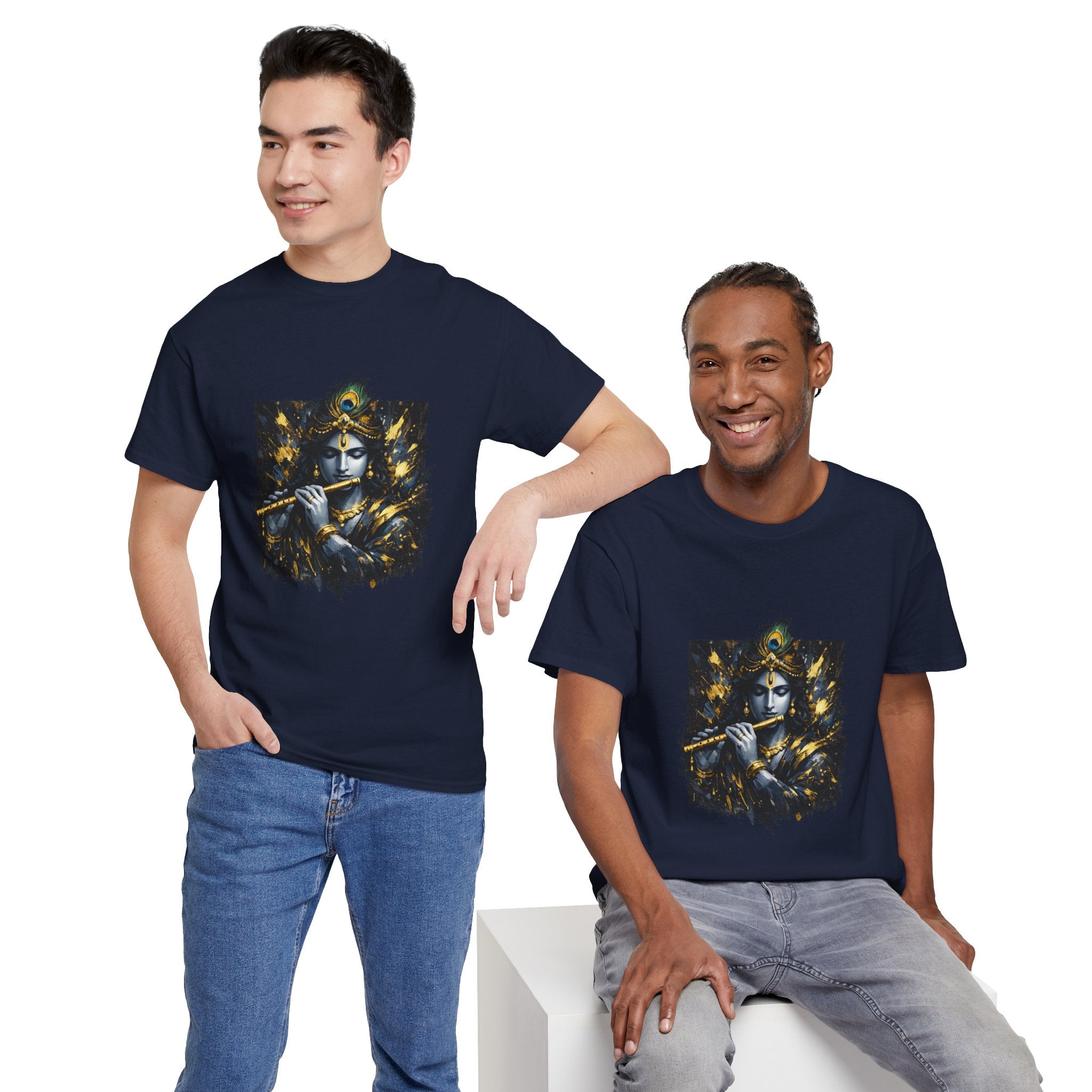 Krishna Black T-Shirt – Spiritual | Minimal Krishna