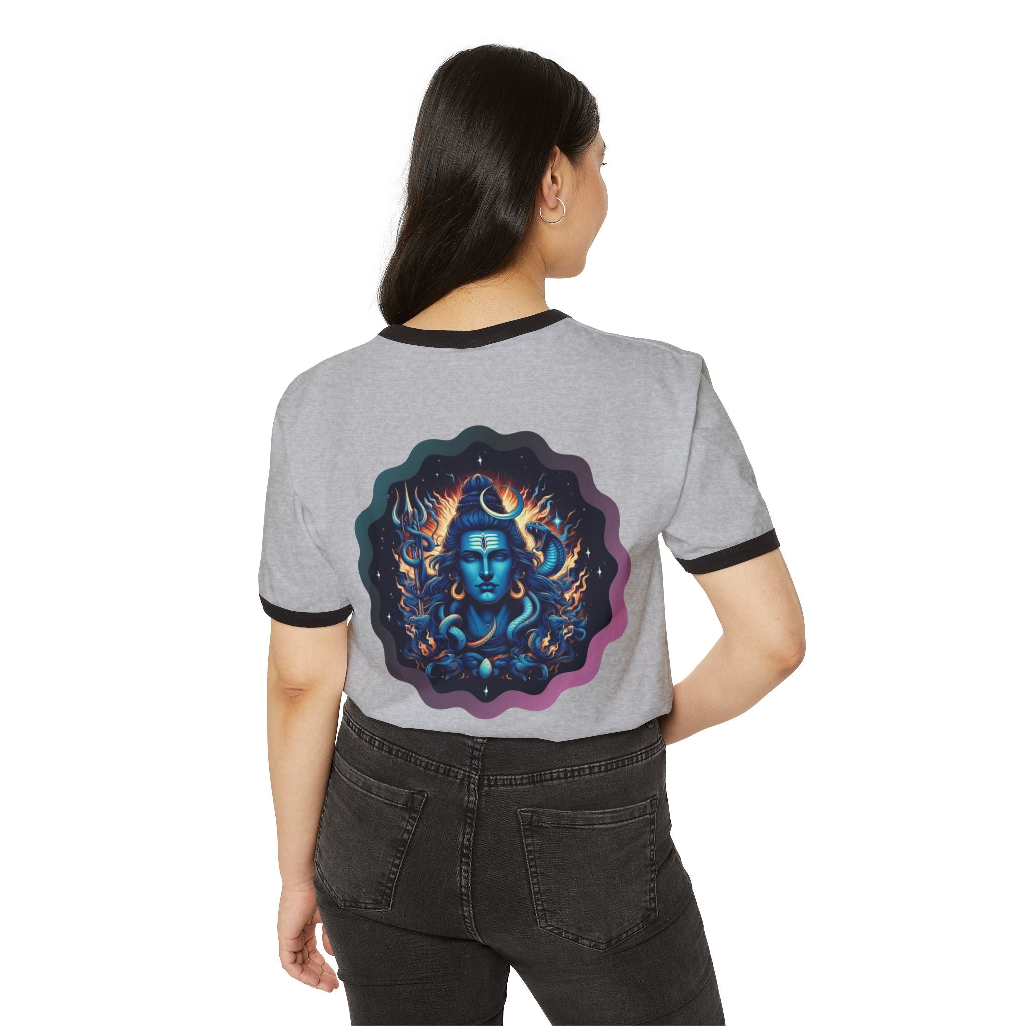 Lord Shiva Flame Ringer T‑Shirt