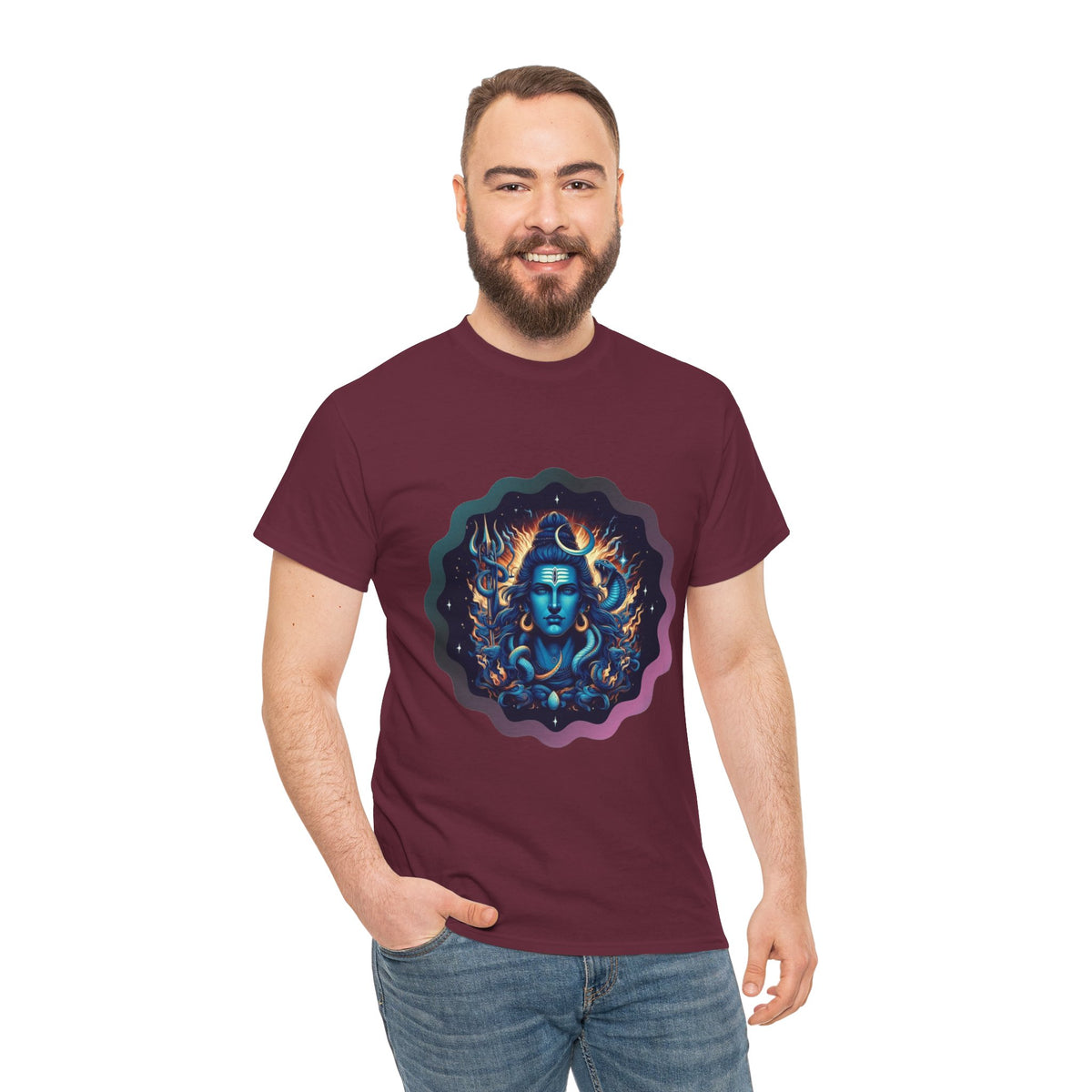 Lord Shiva Flame Graphic T-Shirt