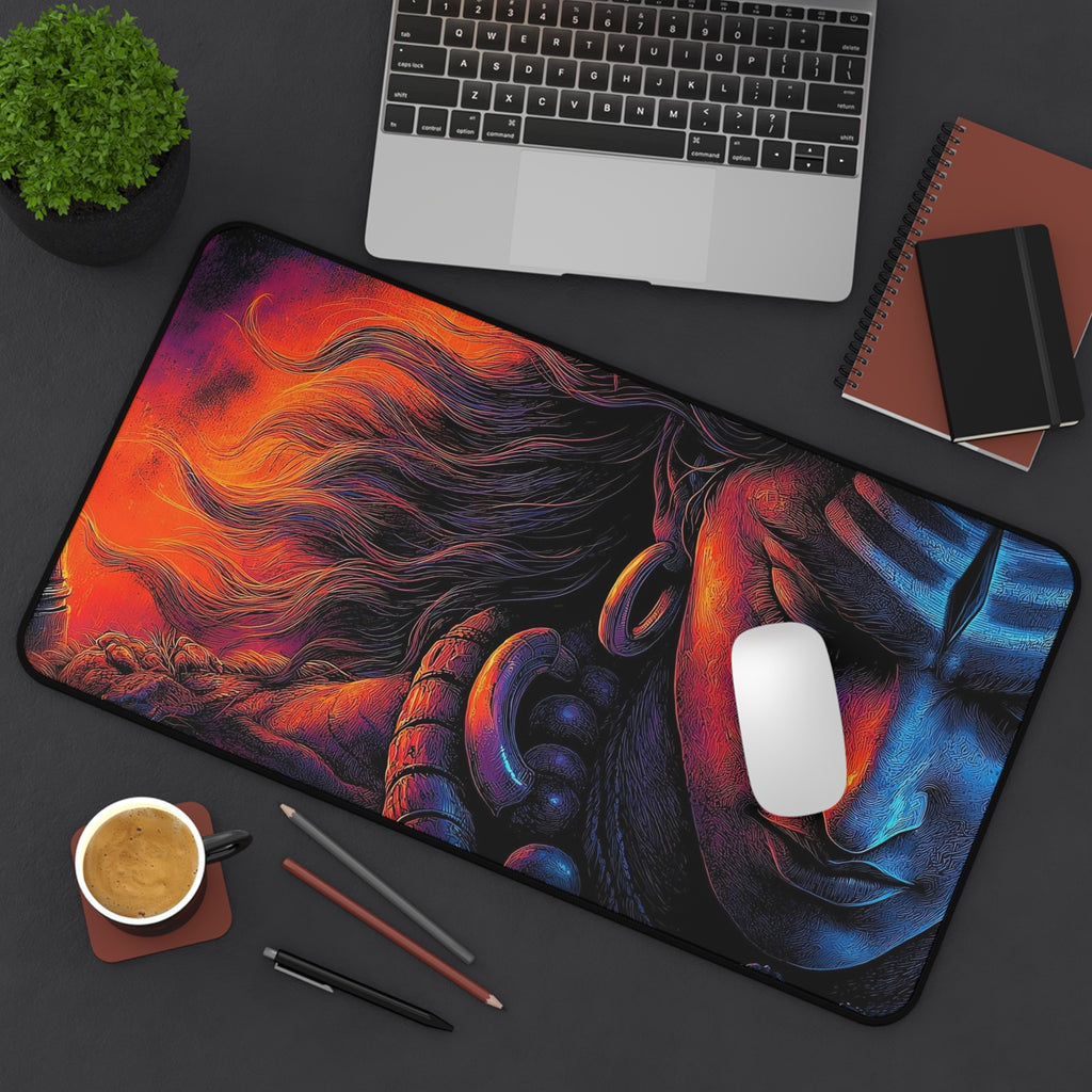 Shiva Desk Mat — Vibrant Meditative Office Mouse Pad