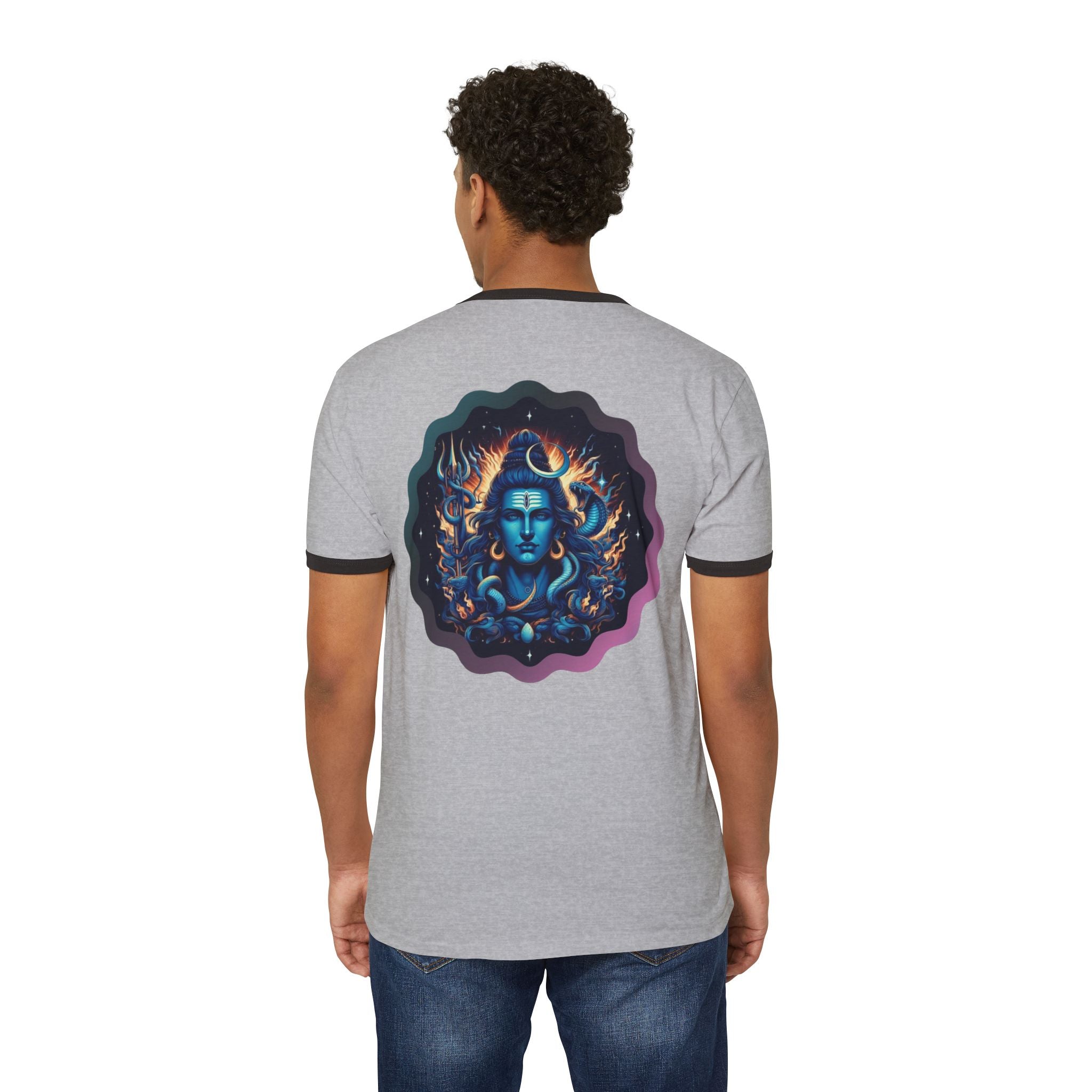 Lord Shiva Flame Ringer T‑Shirt