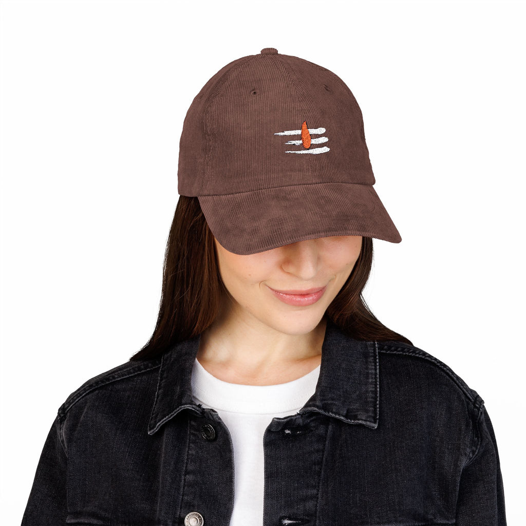 Shiva Tripundra Corduroy Embroidered Cap