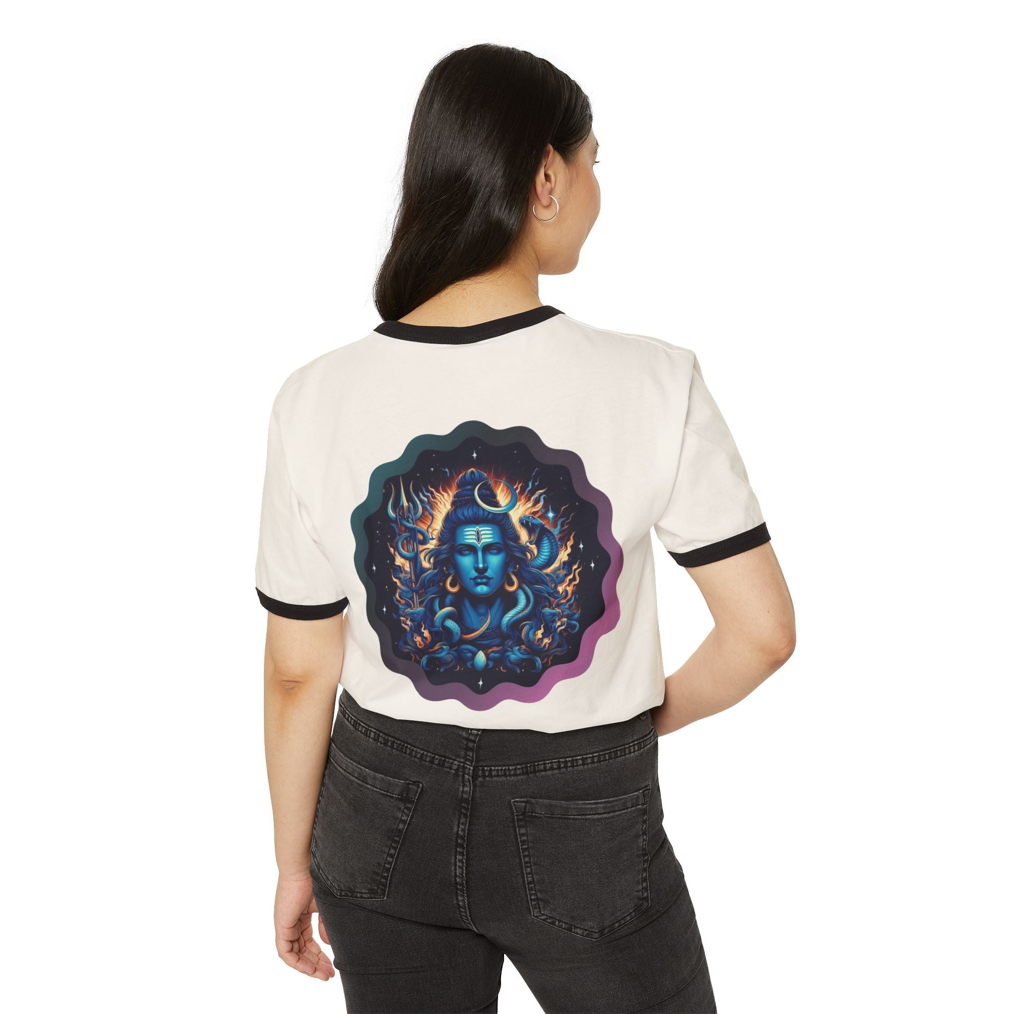 Lord Shiva Flame Ringer T‑Shirt