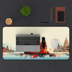 Meditative Shiva & Parvati Art Desk Mat - Office Desk Mat