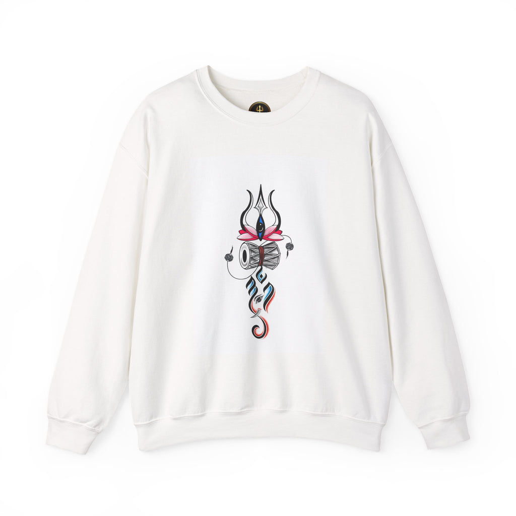 Shiva Trishul White Sweatshirt