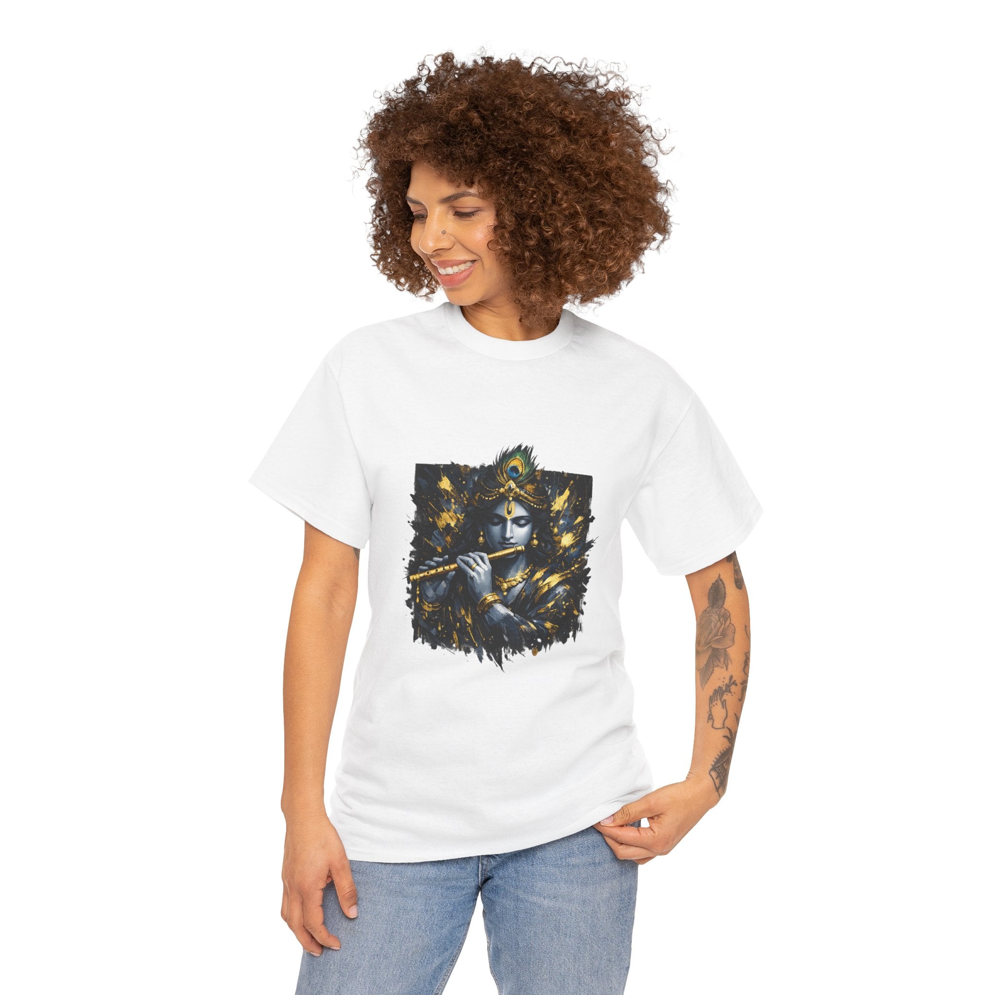 Krishna Black T-Shirt – Spiritual | Minimal Krishna